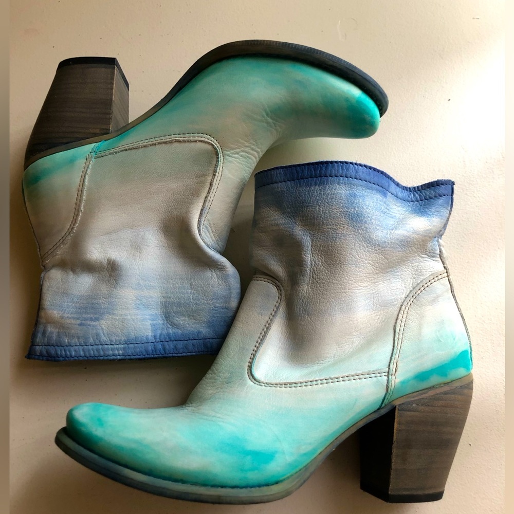 FELMINI OMBRÉ LEATHER WESTERN INSPIRED BOOTS size 37